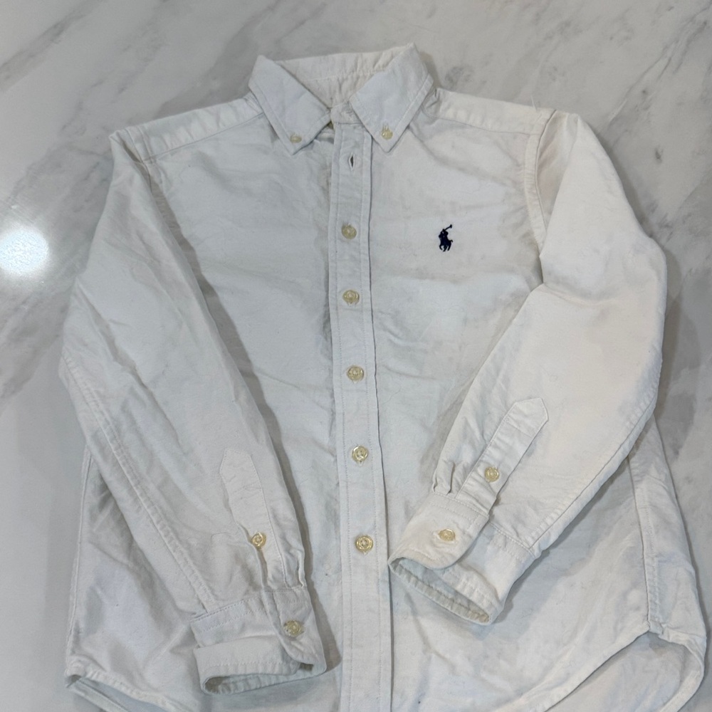 Boys White Polo Shirt size small (8)